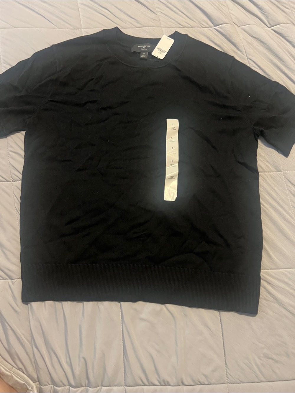Banana Republic Black Short-Sleeve Knit Tee